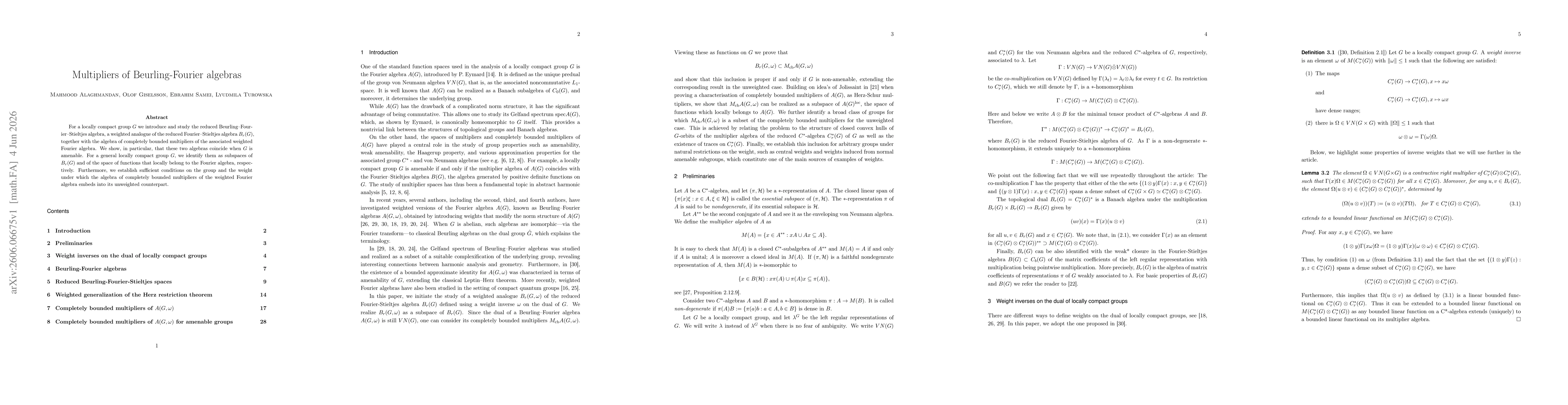 Thumbnail for Multipliers of Beurling-Fourier algebras