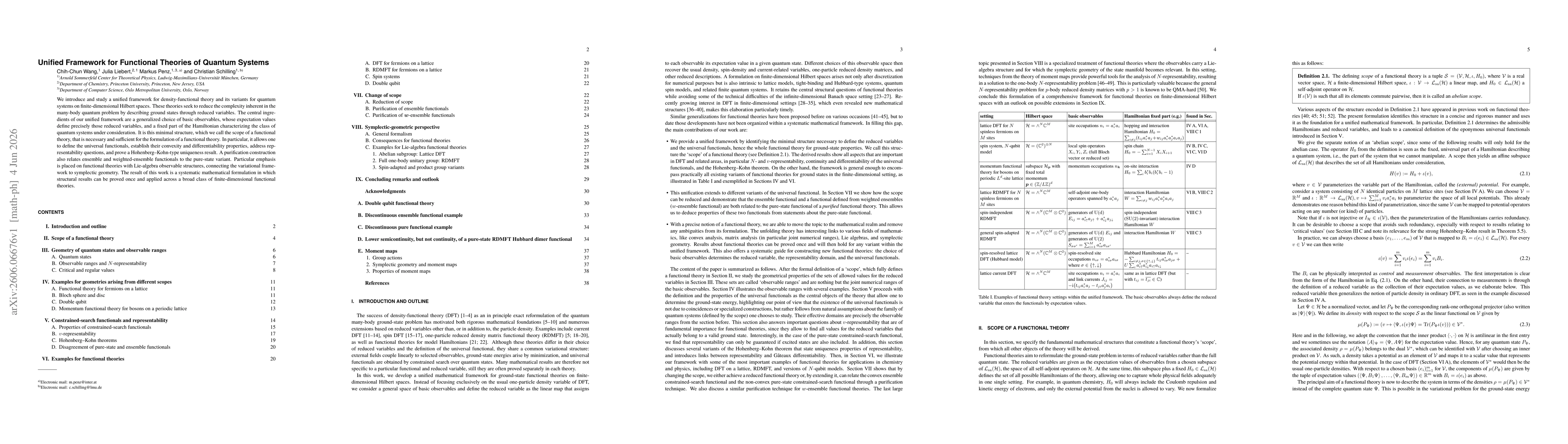 Thumbnail for Unified Framework for Functional Theories of Quantum Systems