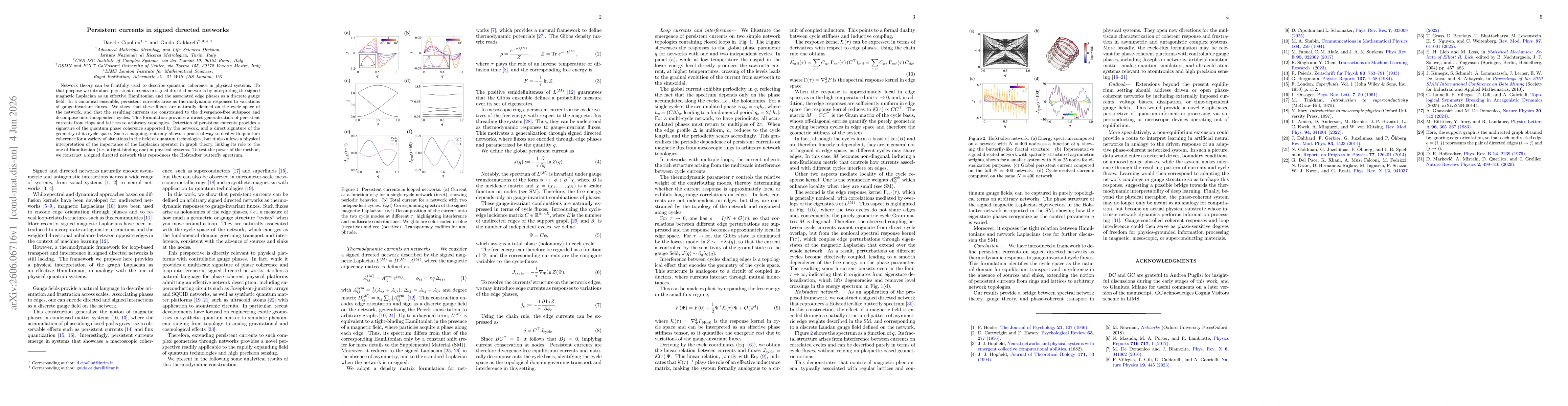 Thumbnail for Persistent currents in signed directed networks