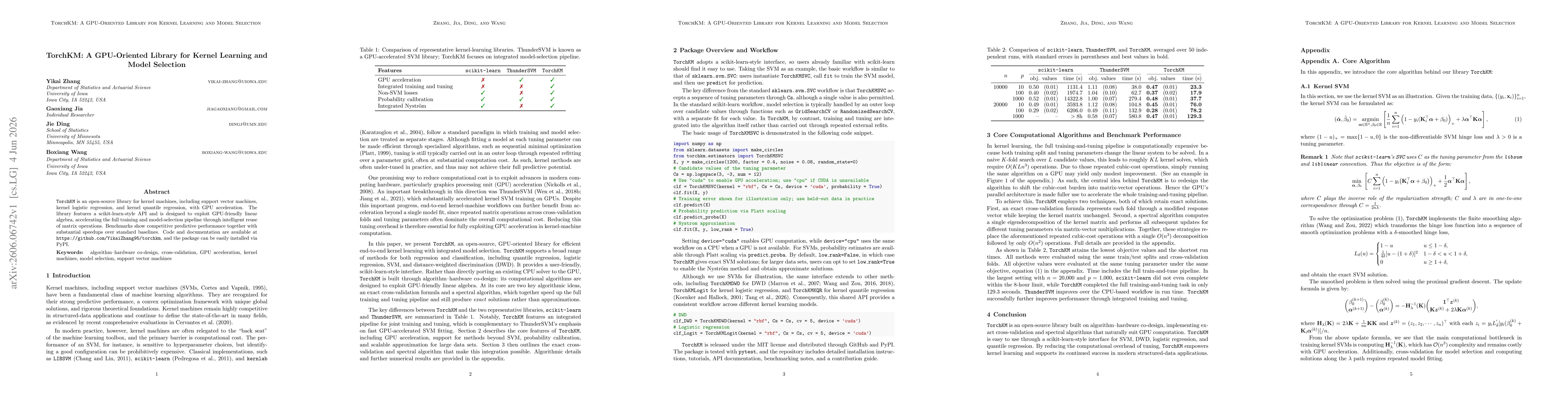Thumbnail for TorchKM: A GPU-Oriented Library for Kernel Learning and Model Selection
