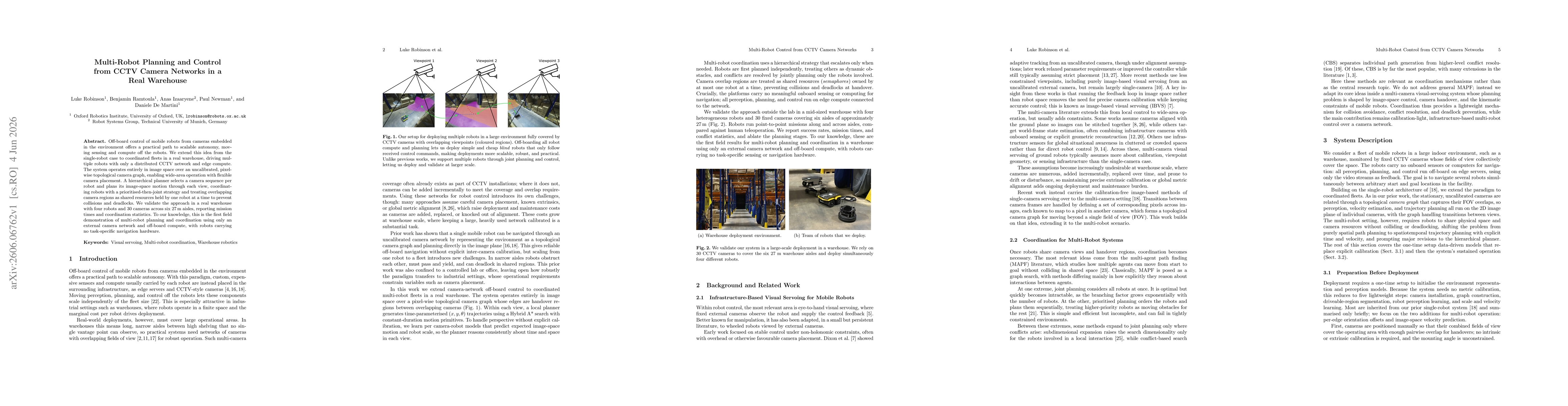 Thumbnail for Multi-Robot Planning and Control from CCTV Camera Networks in a Real Warehouse