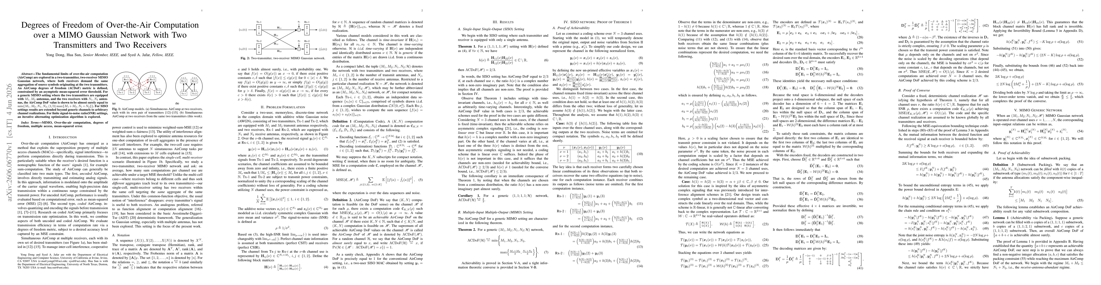 Thumbnail for Degrees of Freedom of Over-the-Air Computation over a MIMO Gaussian Network with Two Transmitters and Two Receivers