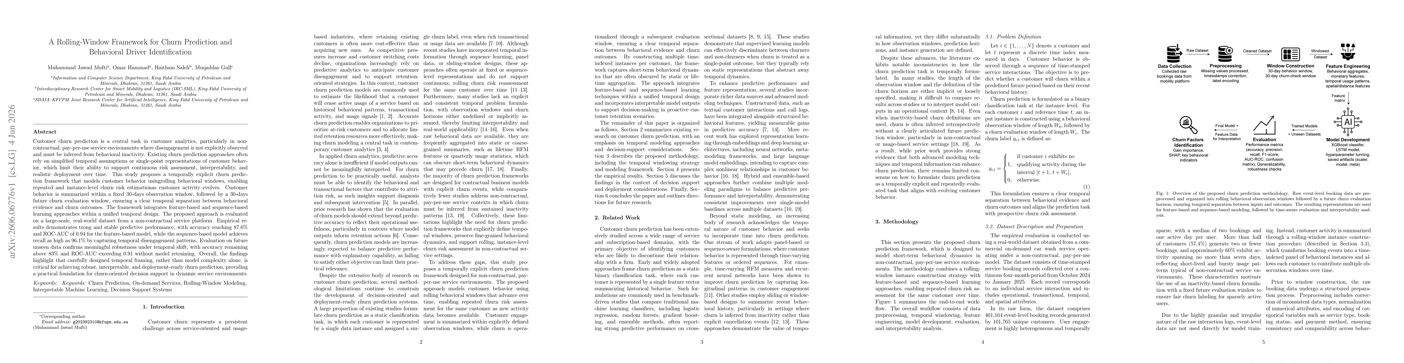 Thumbnail for A Rolling-Window Framework for Churn Prediction and Behavioral Driver Identification