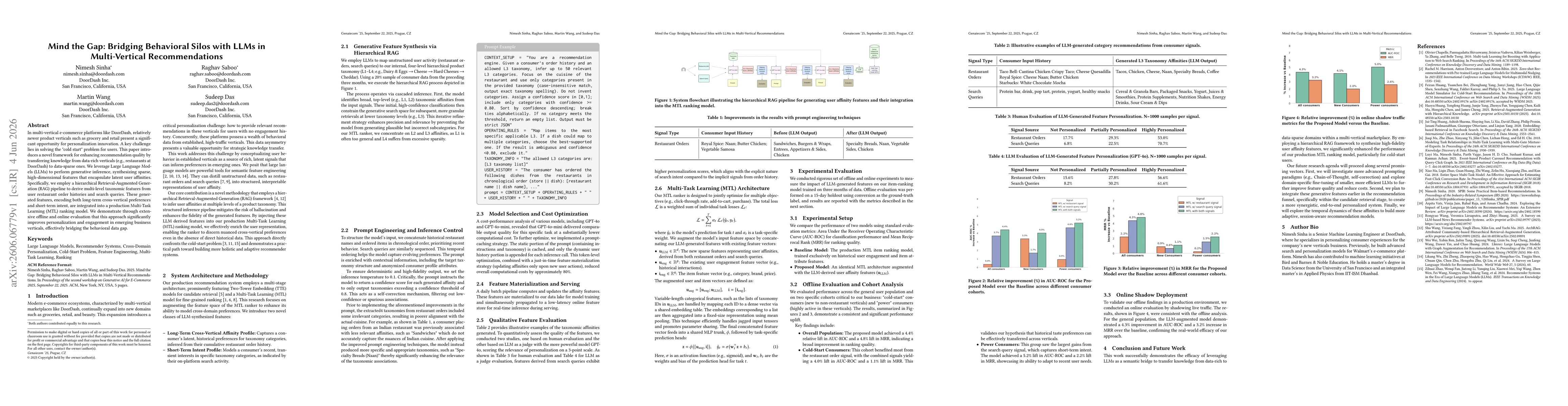 Thumbnail for Mind the Gap: Bridging Behavioral Silos with LLMs in Multi-Vertical Recommendations
