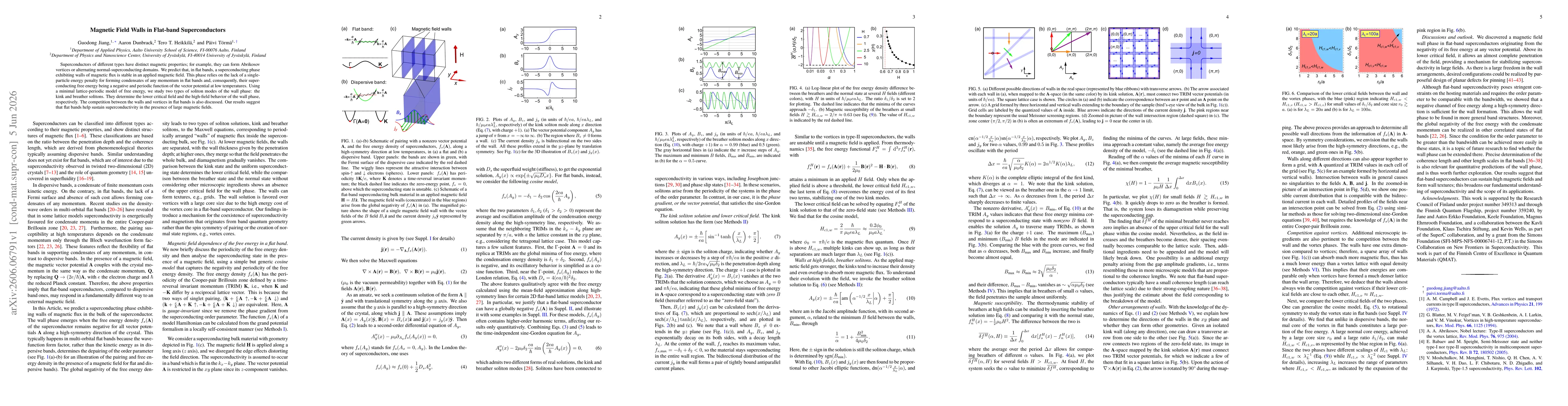 Thumbnail for Magnetic Field Walls in Flat-band Superconductors