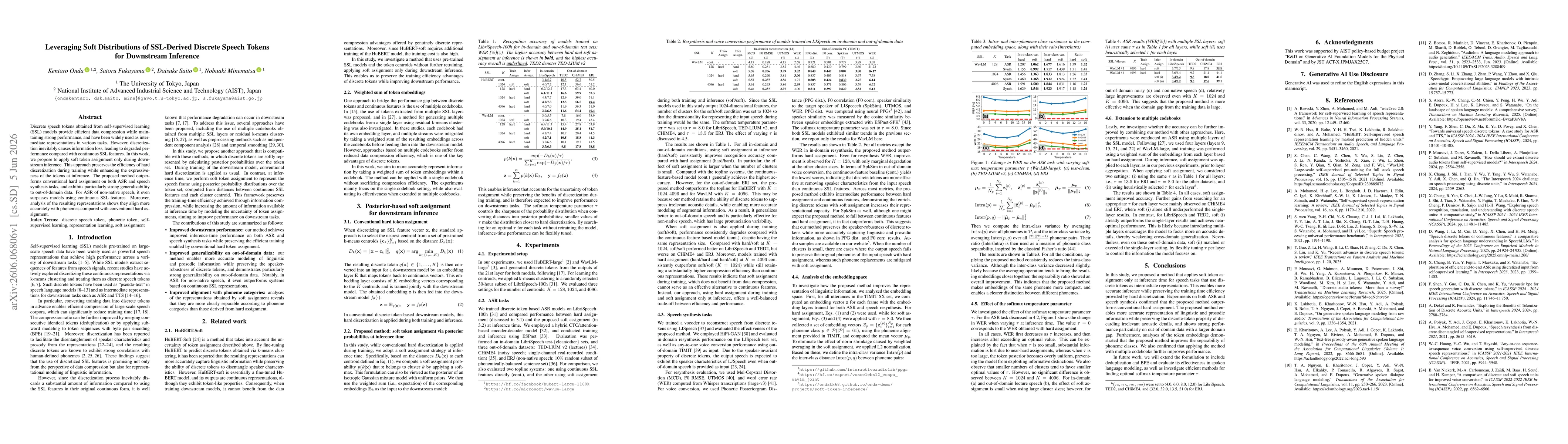 Thumbnail for Leveraging Soft Distributions of SSL-Derived Discrete Speech Tokens for Downstream Inference