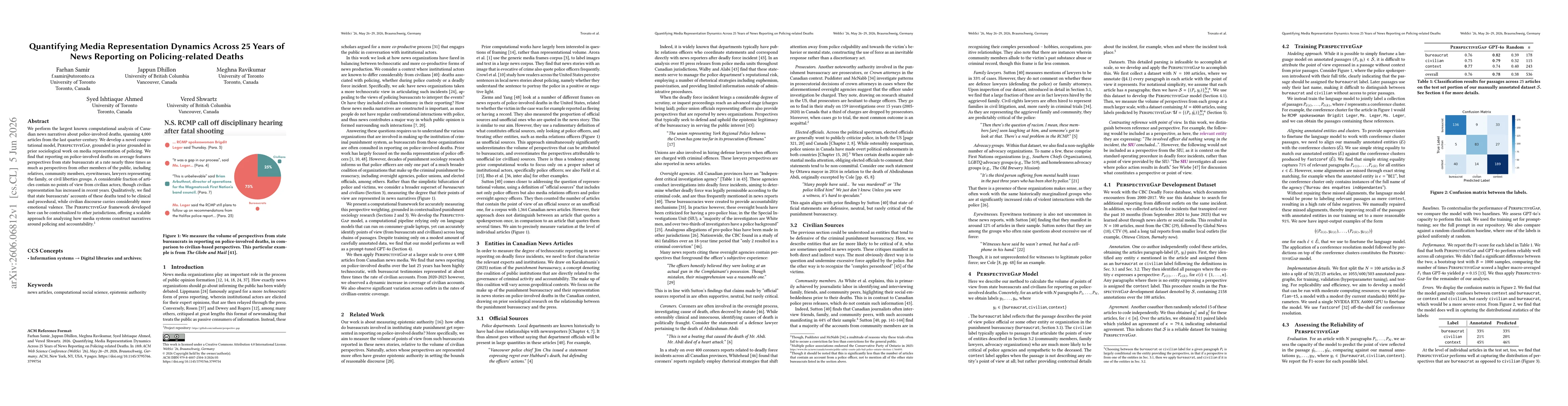 Thumbnail for Quantifying Media Representation Dynamics Across 25 Years of News Reporting on Policing-related Deaths
