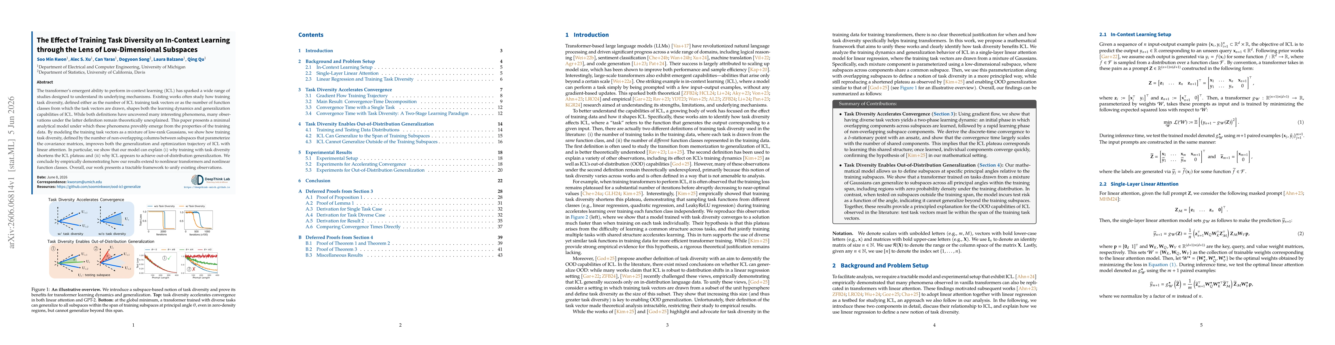 Thumbnail for The Effect of Training Task Diversity on In-Context Learning through the Lens of Low-Dimensional Subspaces