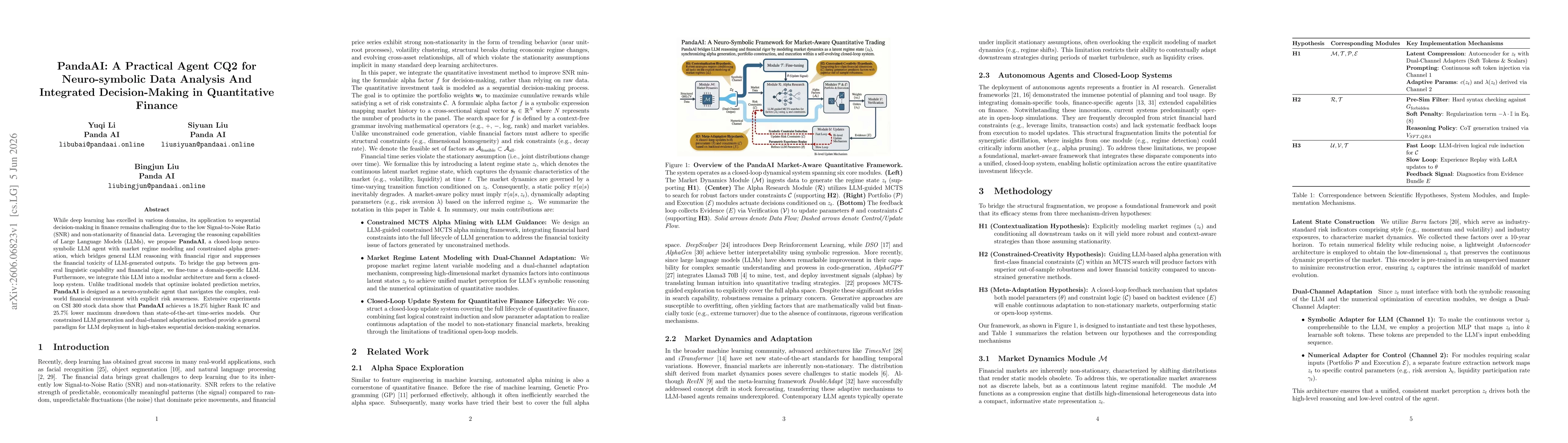 Thumbnail for PandaAI: A Practical Agent CQ2 for Neuro-symbolic Data Analysis And Integrated Decision-Making in Quantitative Finance