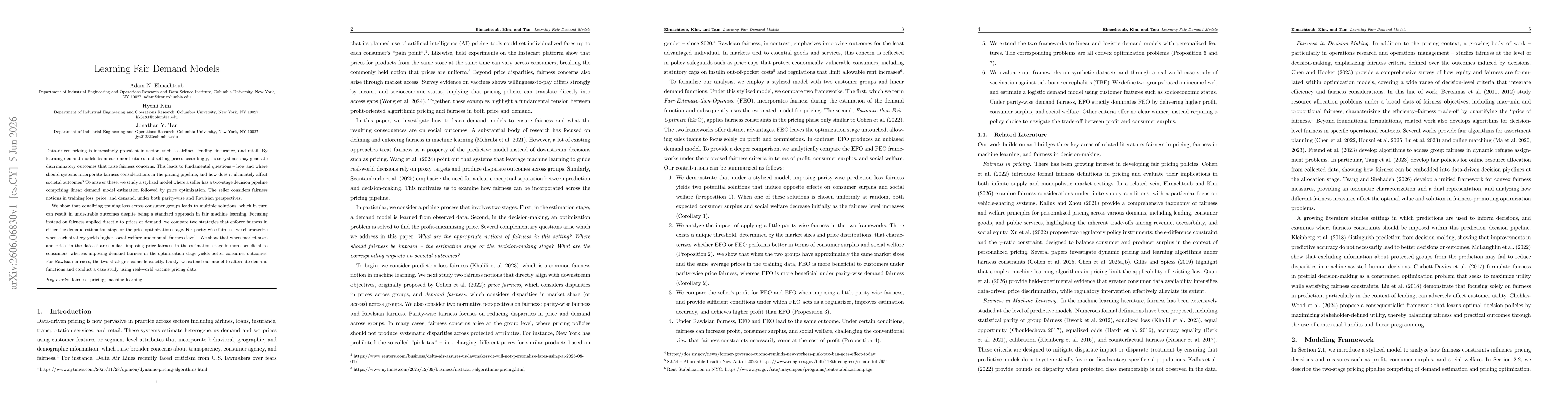 Thumbnail for Learning Fair Demand Models