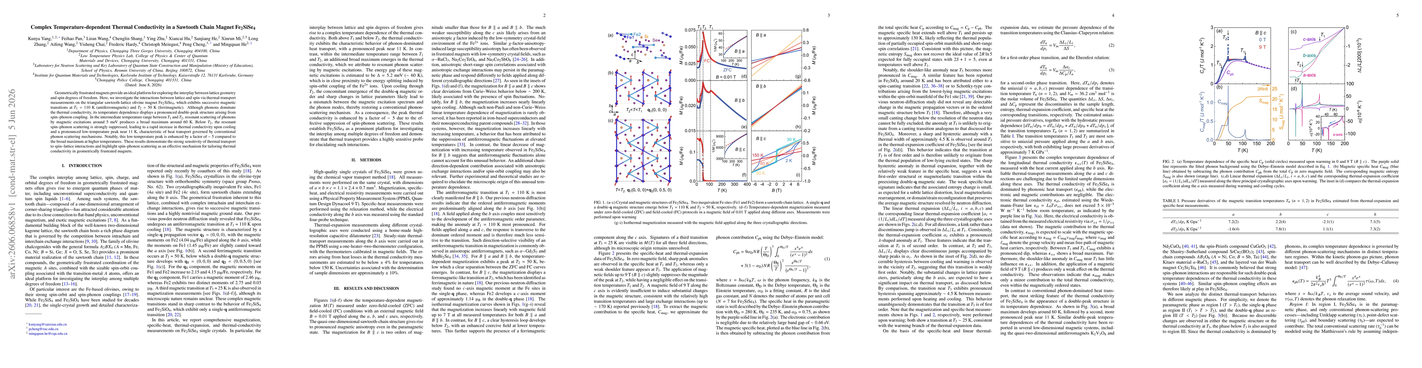 Thumbnail for Complex Temperature-dependent Thermal Conductivity in a Sawtooth Chain Magnet Fe$_\mathrm{2}$SiSe$_\mathrm{4}$