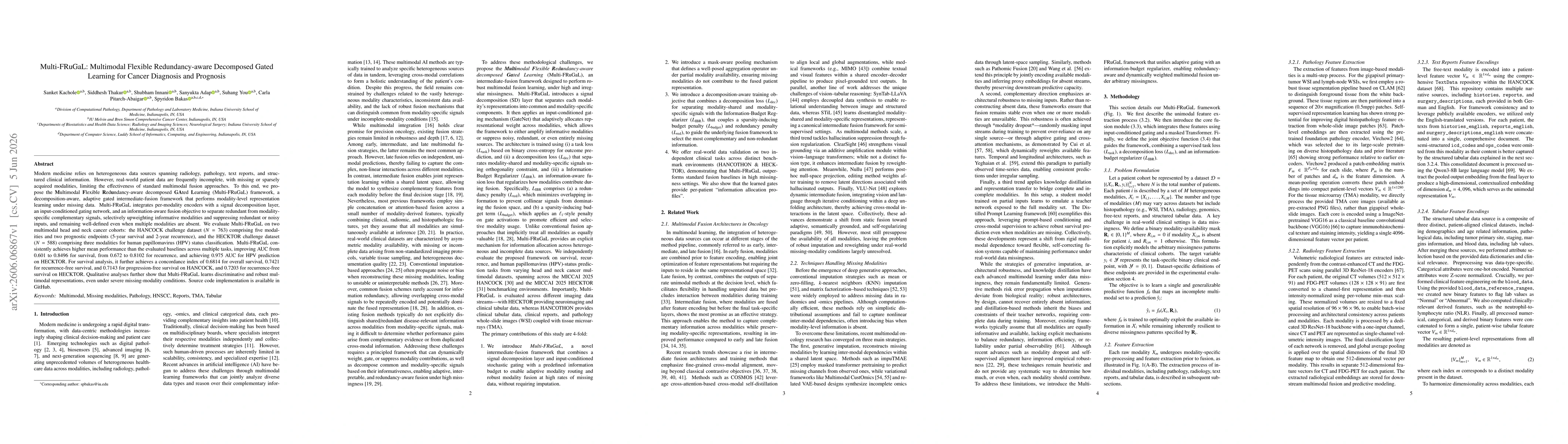 Thumbnail for Multi-FRuGaL: Multimodal Flexible Redundancy-aware Decomposed Gated Learning for Cancer Diagnosis and Prognosis
