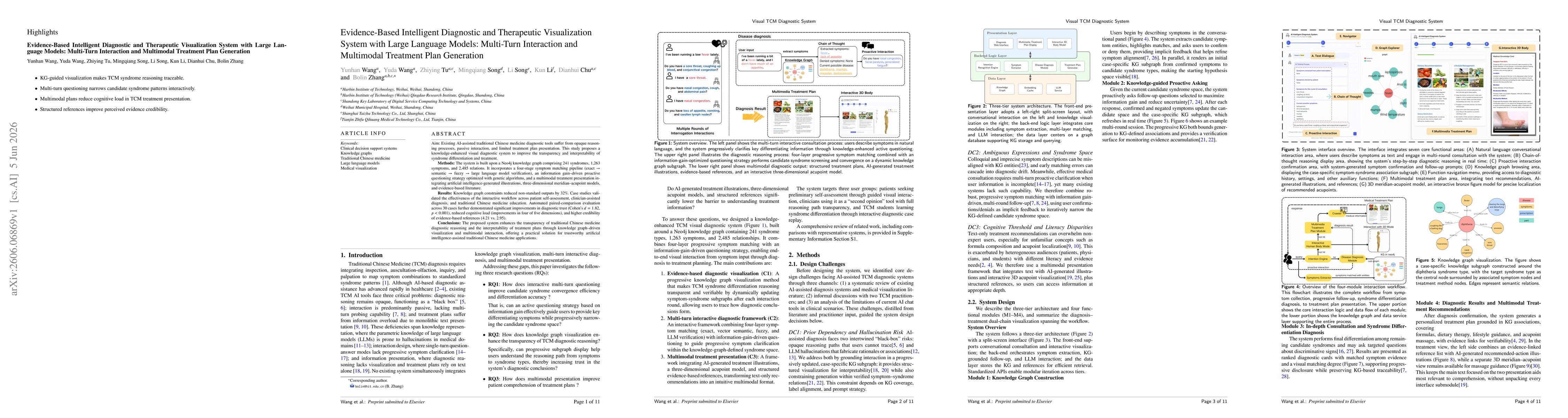 Thumbnail for Evidence-Based Intelligent Diagnostic and Therapeutic Visualization System with Large Language Models: Multi-Turn Interaction and Multimodal Treatment Plan Generation