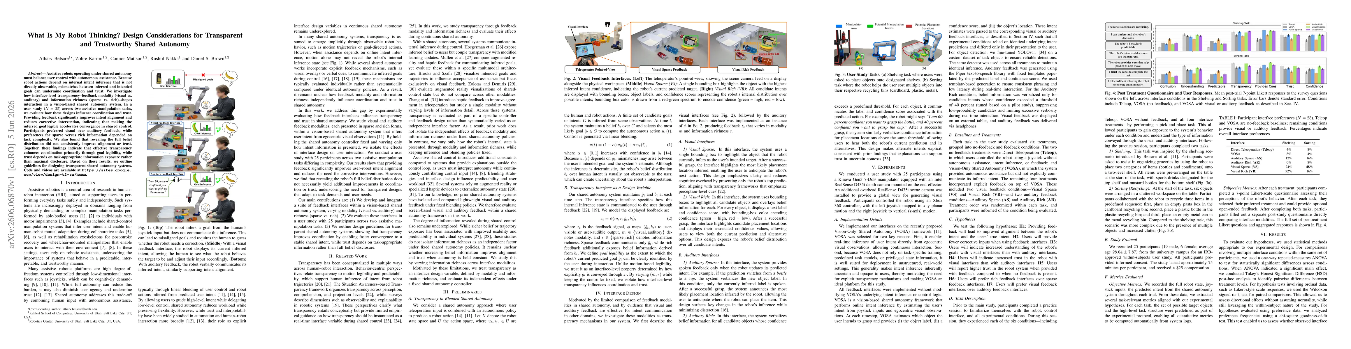 Thumbnail for What Is My Robot Thinking? Design Considerations for Transparent and Trustworthy Shared Autonomy