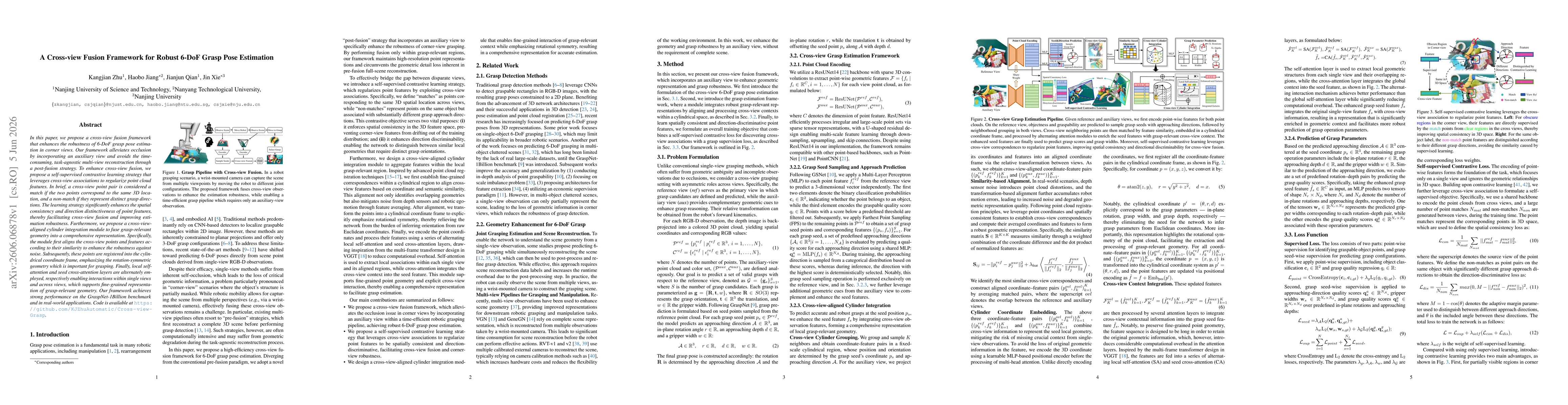 Thumbnail for A Cross-view Fusion Framework for Robust 6-DoF Grasp Pose Estimation