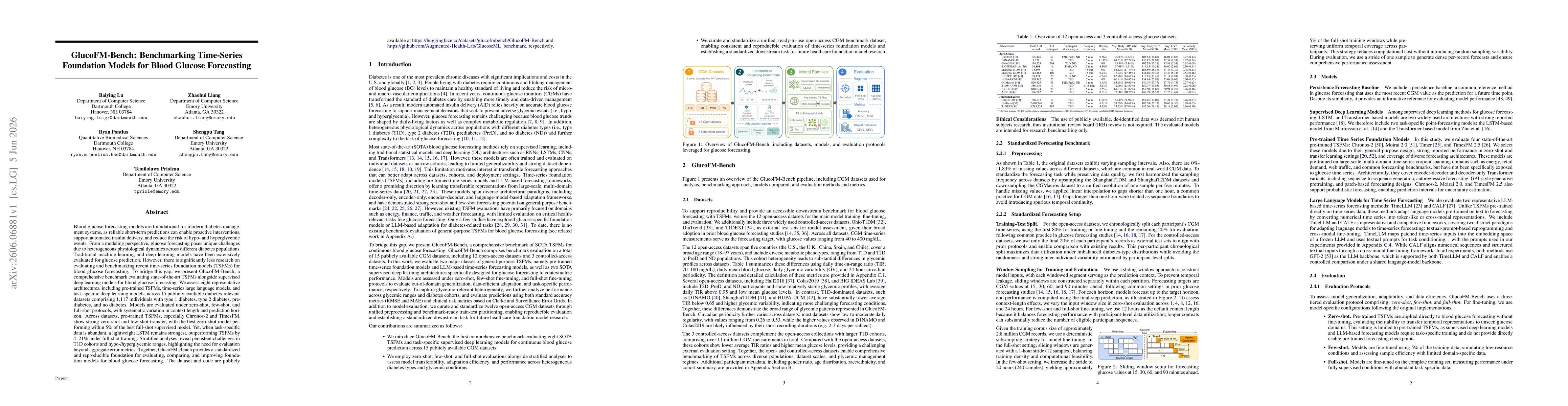 Thumbnail for GlucoFM-Bench: Benchmarking Time-Series Foundation Models for Blood Glucose Forecasting