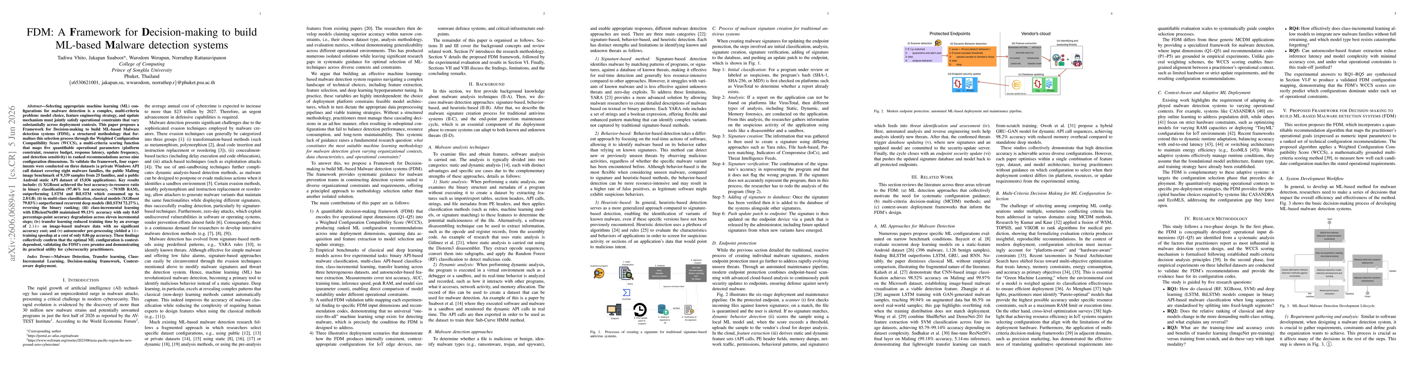 Thumbnail for FDM: A Framework for Decision-making to build ML-based Malware detection systems