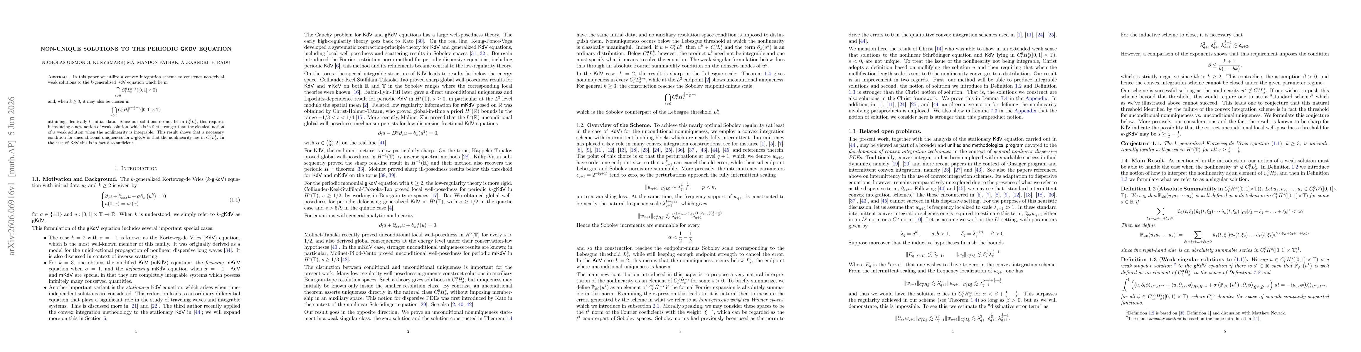 Thumbnail for Non-unique solutions to the periodic gKdV equation