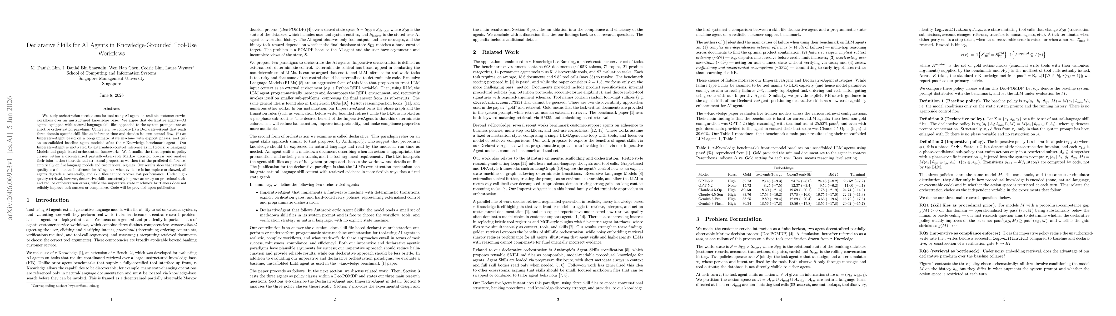 Thumbnail for Declarative Skills for AI Agents in Knowledge-Grounded Tool-Use Workflows