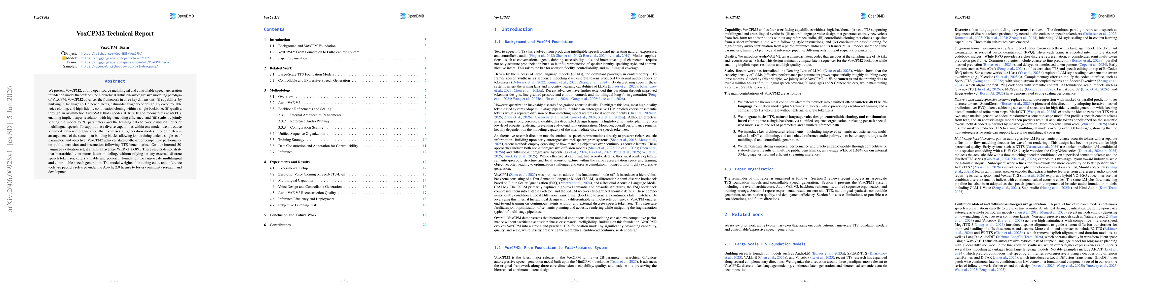 Thumbnail for VoxCPM2 Technical Report