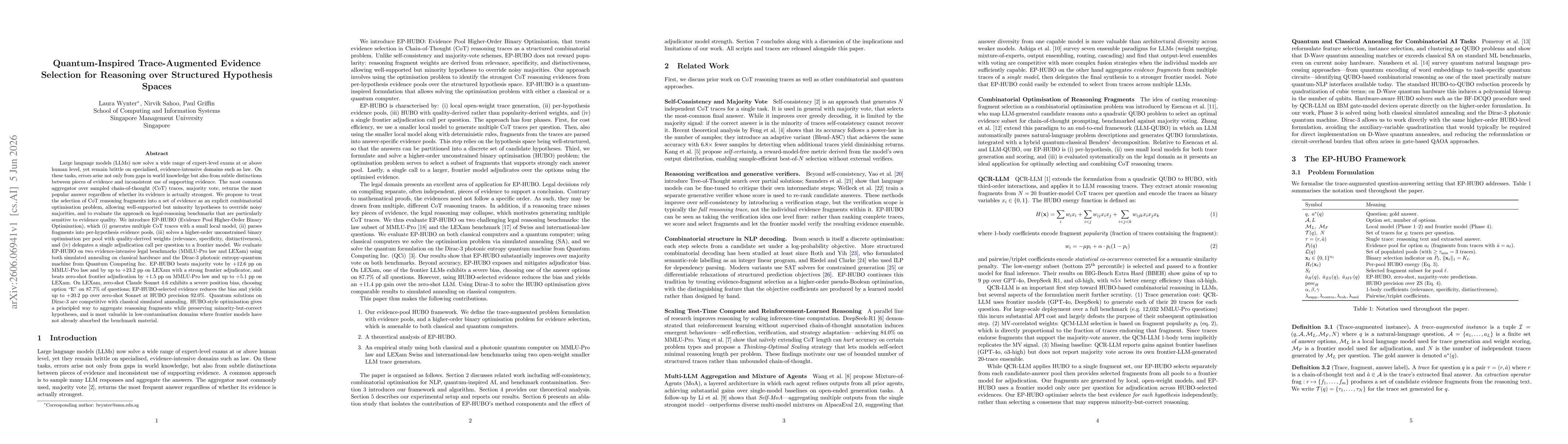 Thumbnail for Quantum-Inspired Trace-Augmented Evidence Selection for Reasoning over Structured Hypothesis Spaces