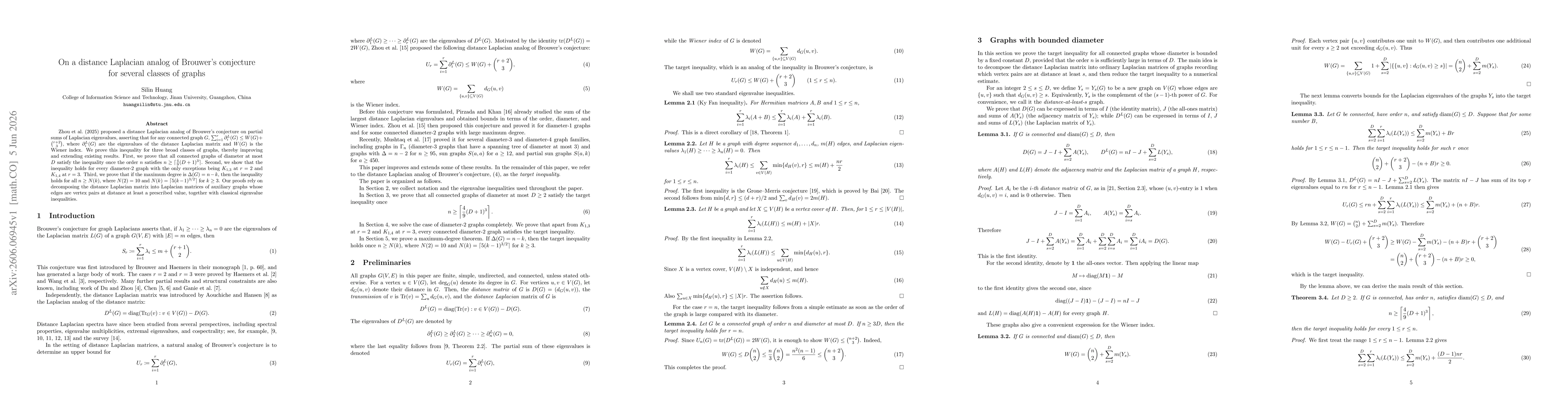 Thumbnail for On a distance Laplacian analog of Brouwer's conjecture for several classes of graphs