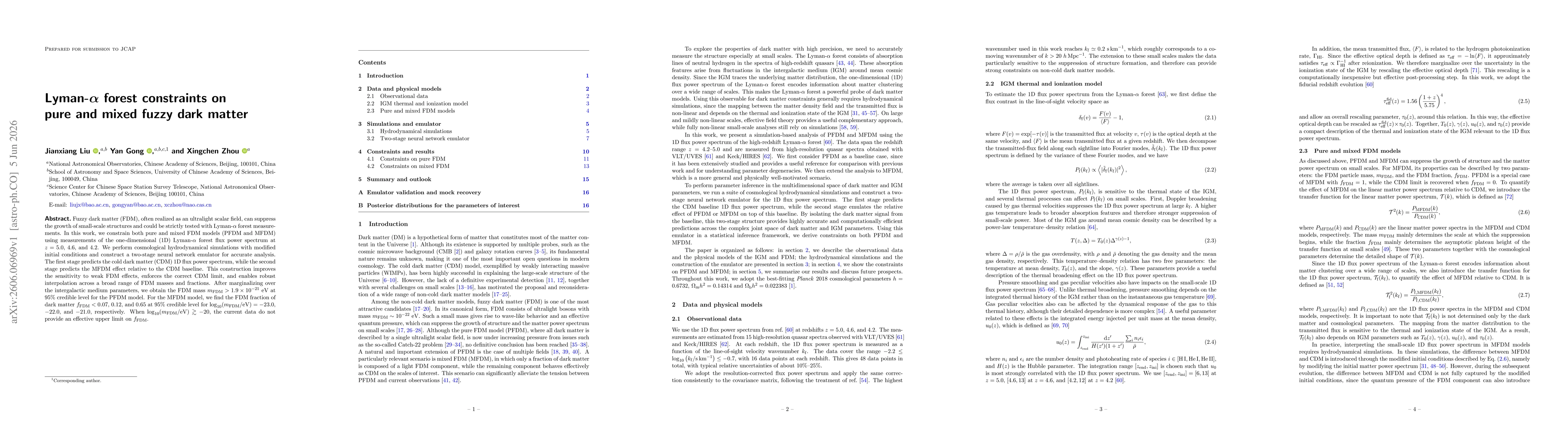 Thumbnail for Lyman-$α$ forest constraints on pure and mixed fuzzy dark matter
