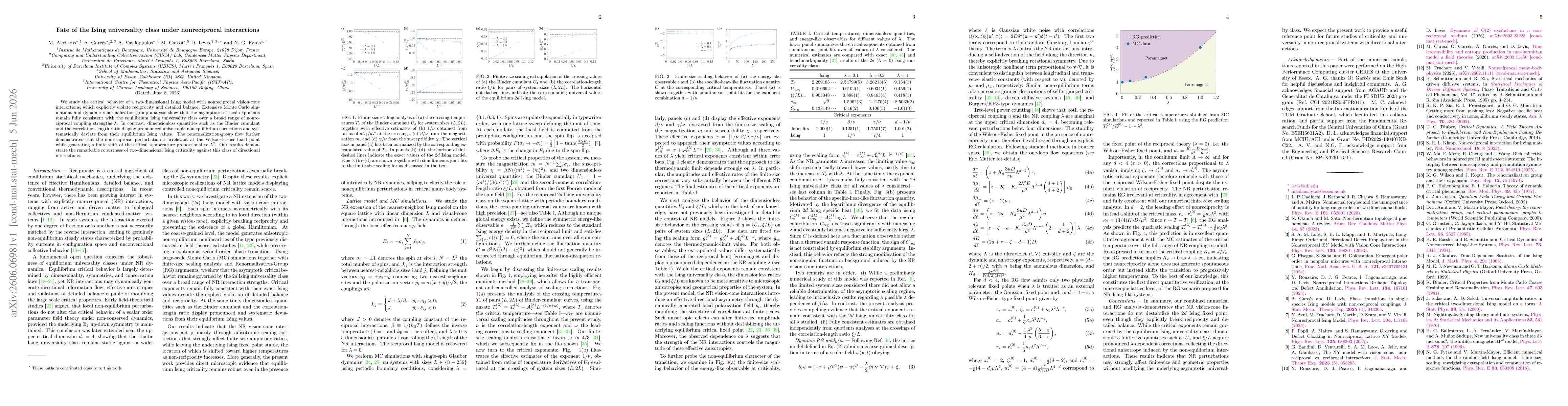 Thumbnail for Fate of the Ising universality class under nonreciprocal interactions
