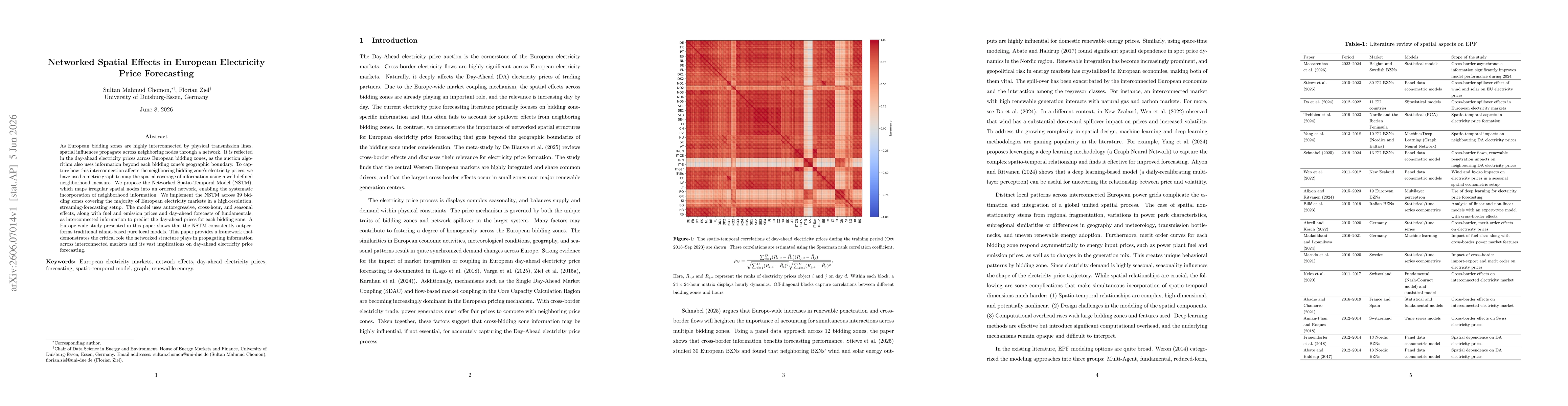 Thumbnail for Networked Spatial Effects in European Electricity Price Forecasting