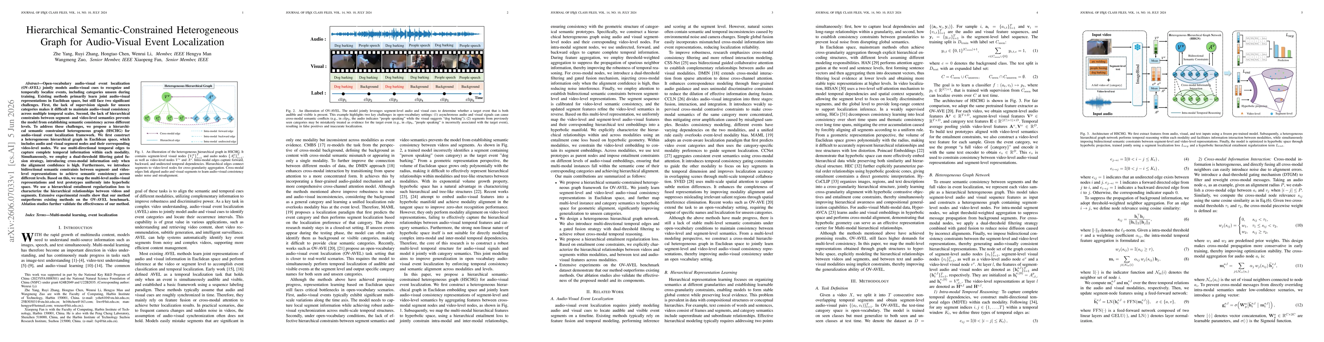 Thumbnail for Hierarchical Semantic-Constrained Heterogeneous Graph for Audio-Visual Event Localization