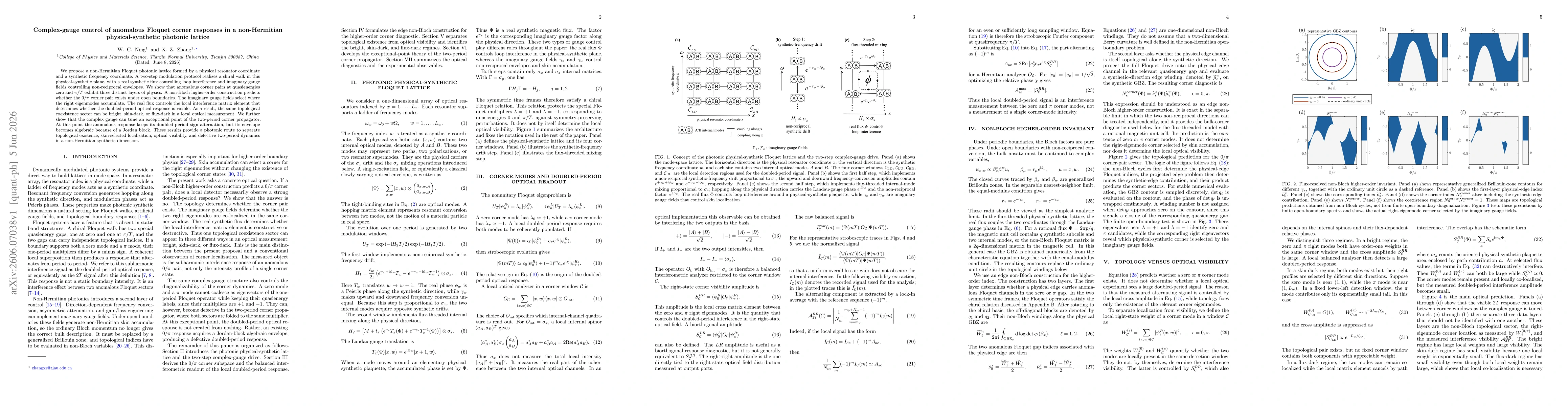 Thumbnail for Complex-gauge control of anomalous Floquet corner responses in a non-Hermitian physical-synthetic photonic lattice