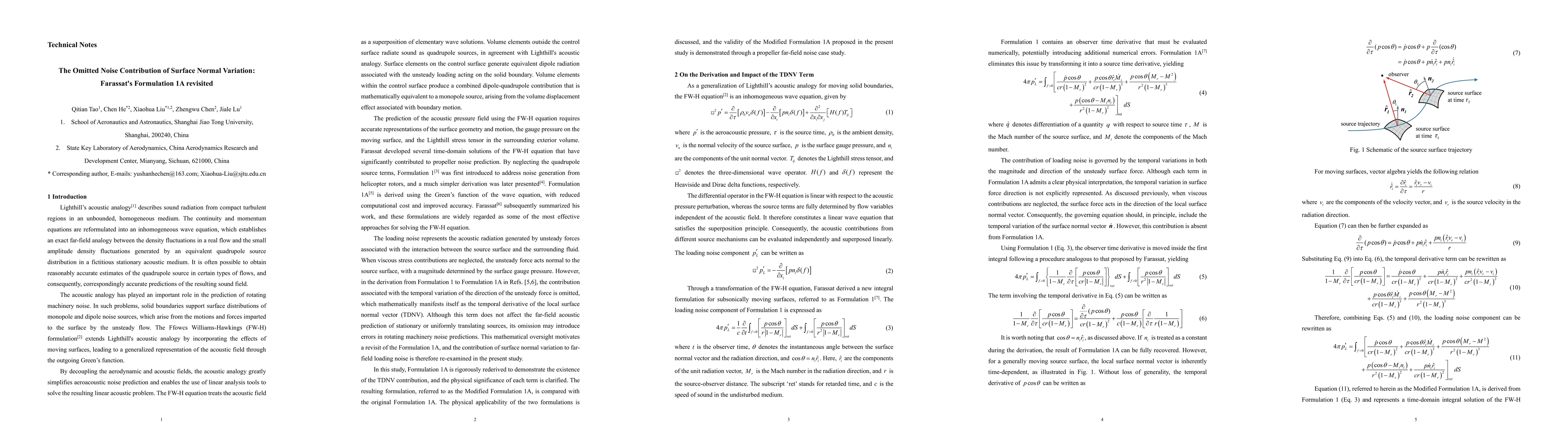Thumbnail for The Omitted Noise Contribution of Surface Normal Variation: Farassat's Formulation 1A revisited