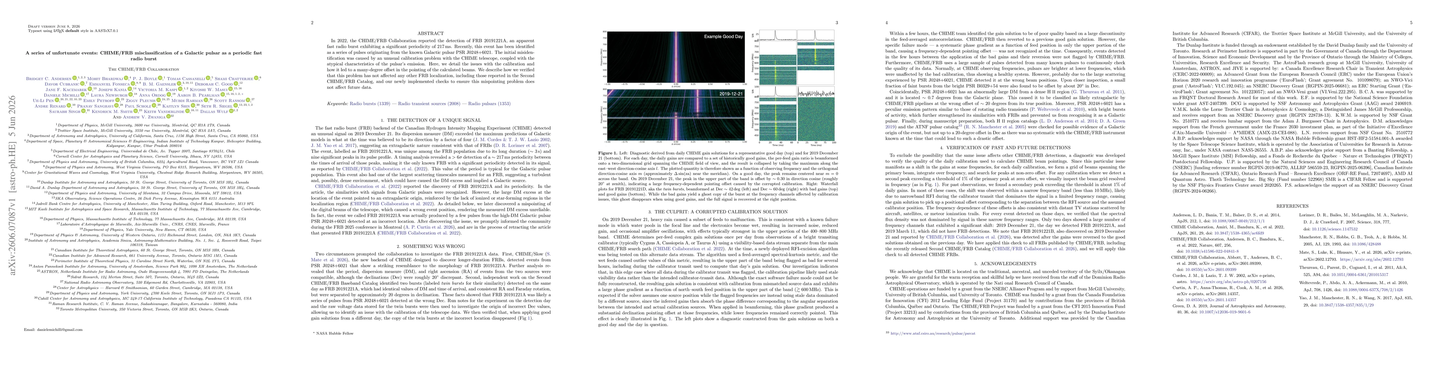 Thumbnail for A series of unfortunate events: CHIME/FRB misclassification of a Galactic pulsar as a periodic fast radio burst