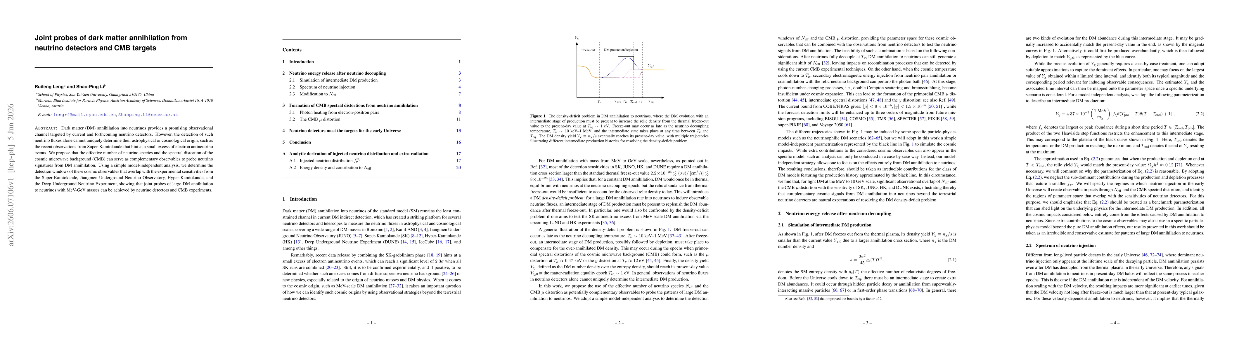 Thumbnail for Joint probes of dark matter annihilation from neutrino detectors and CMB targets