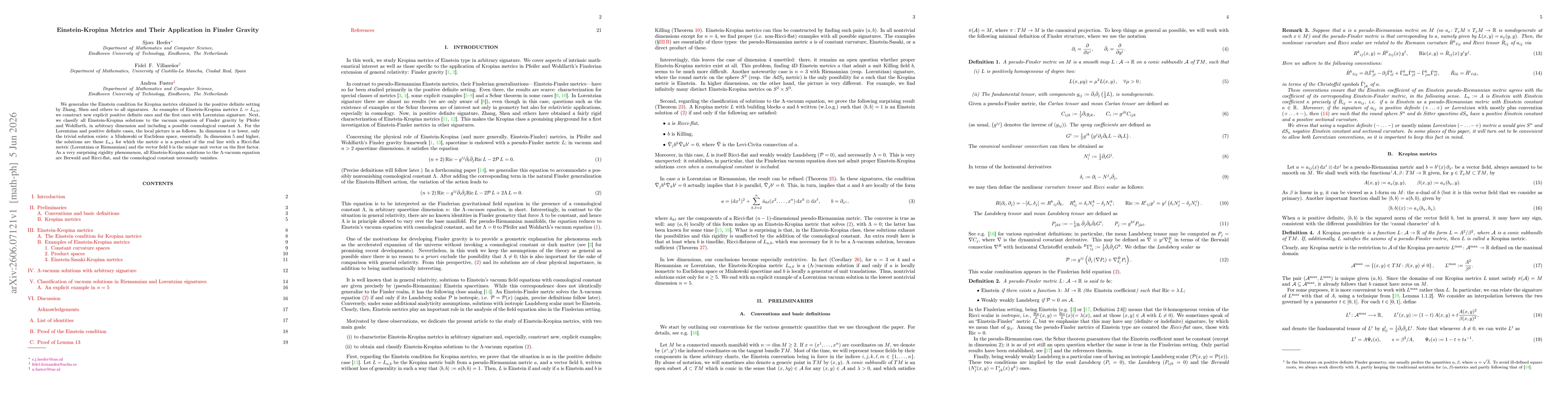 Thumbnail for Einstein-Kropina Metrics and Their Application in Finsler Gravity