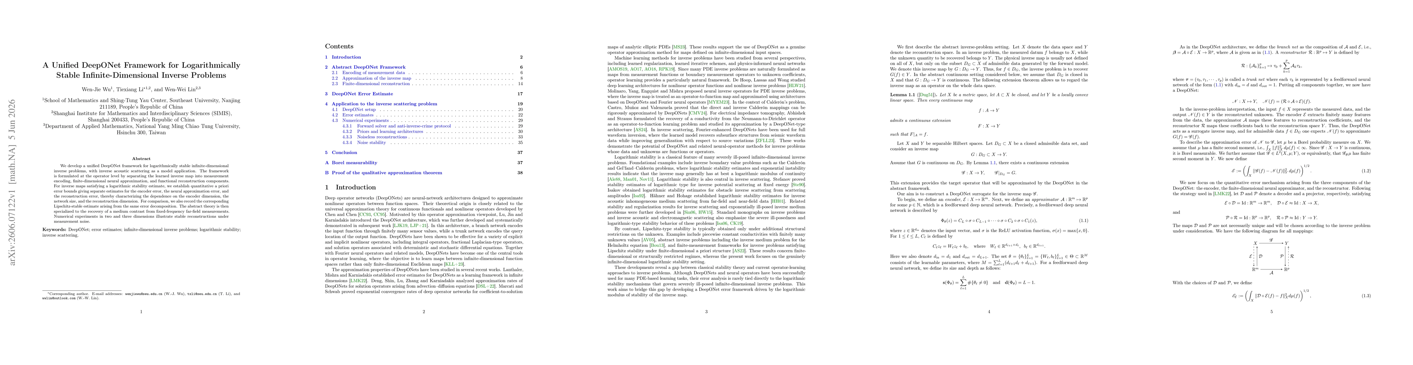 Thumbnail for A Unified DeepONet Framework for Logarithmically Stable Infinite-Dimensional Inverse Problems