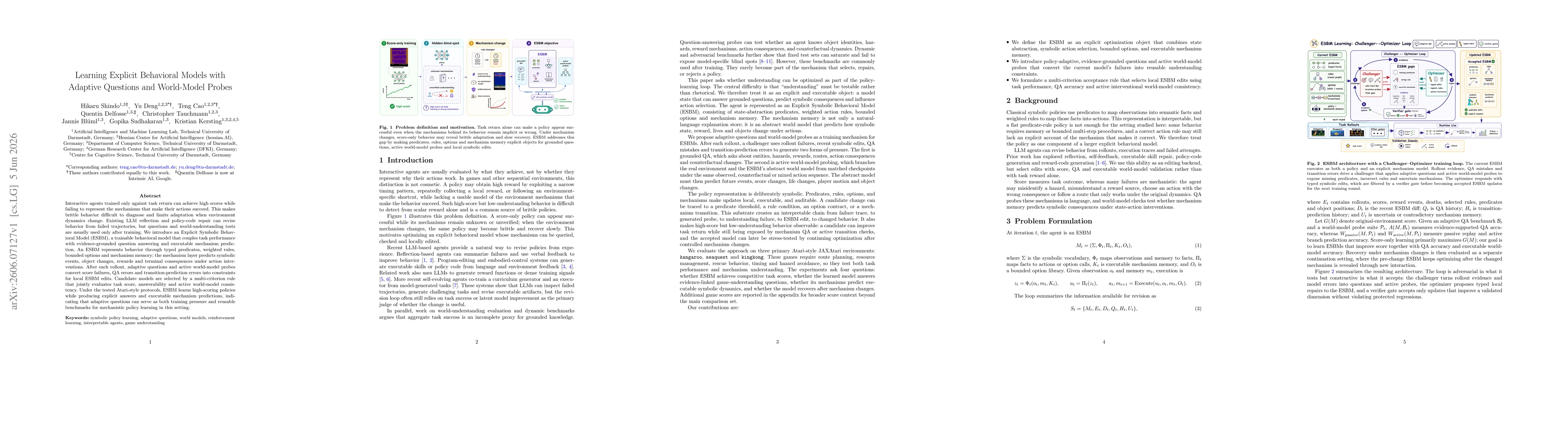 Thumbnail for Learning Explicit Behavioral Models with Adaptive Questions and World-Model Probes