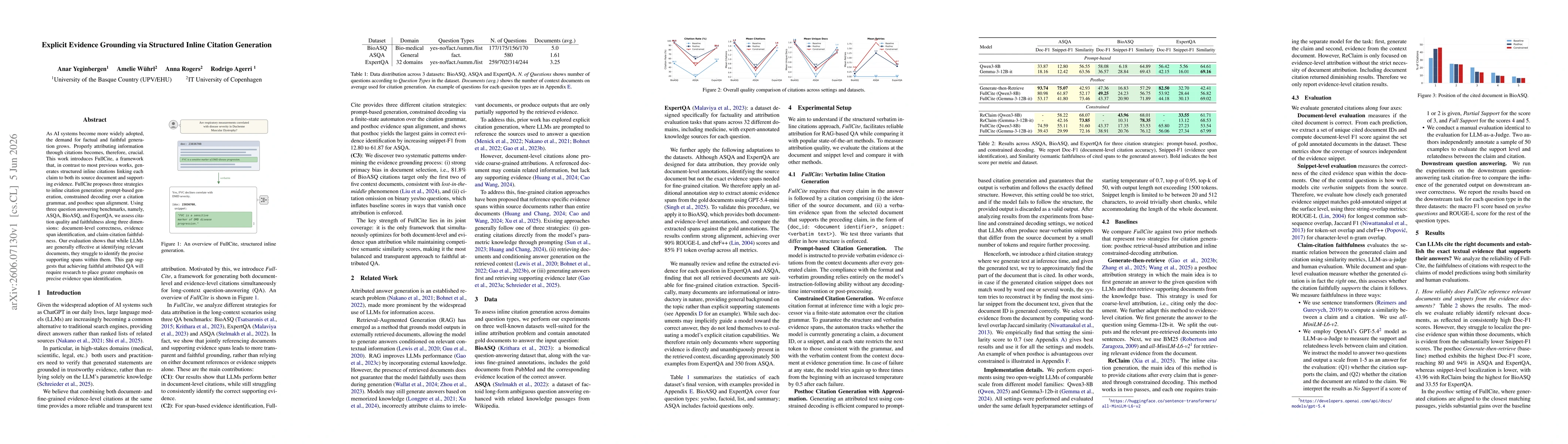 Thumbnail for Explicit Evidence Grounding via Structured Inline Citation Generation