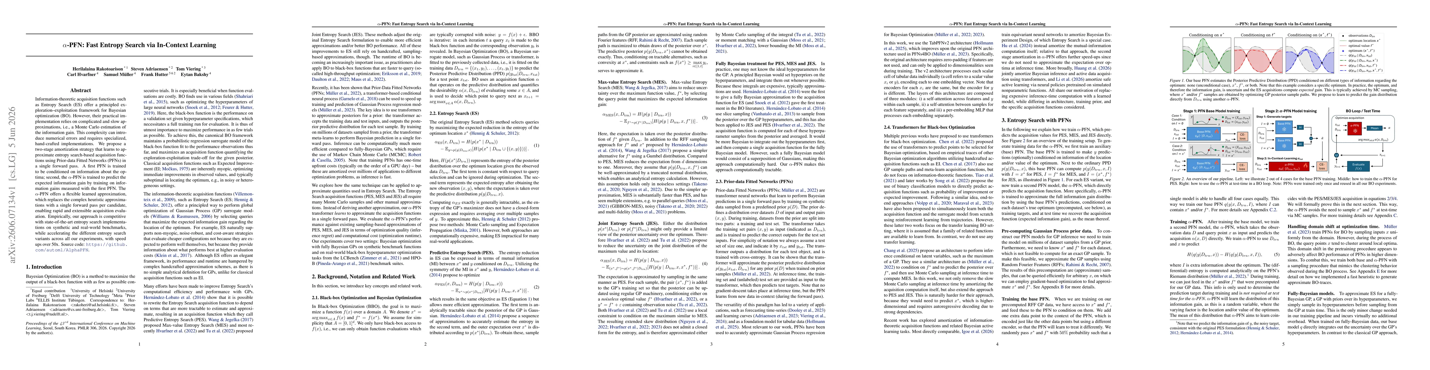 Thumbnail for $α$-PFN: Fast Entropy Search via In-Context Learning