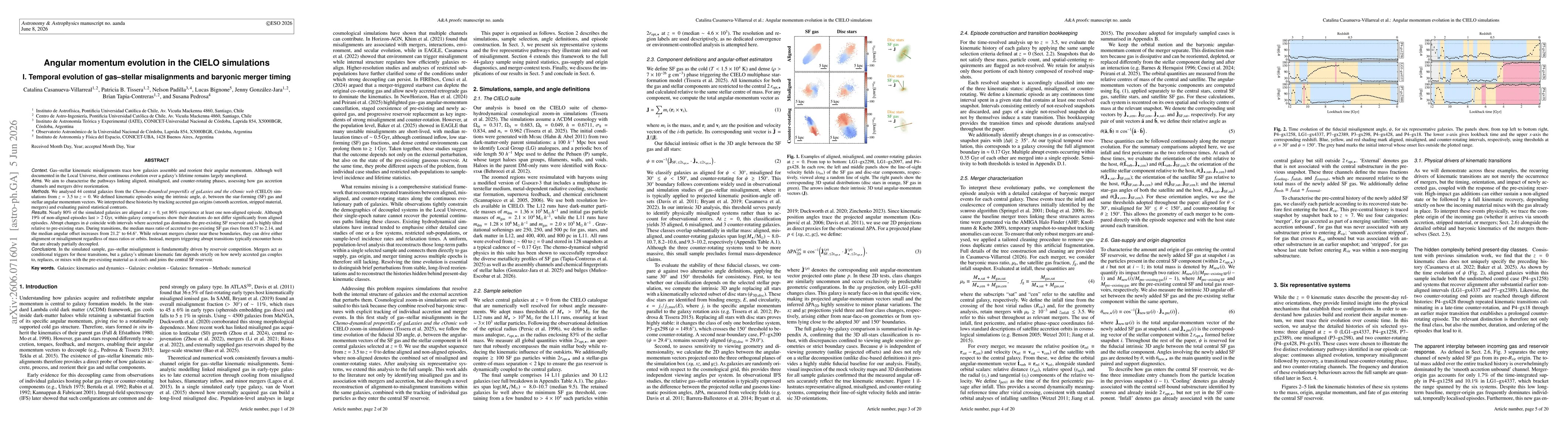 Thumbnail for Angular momentum evolution in the CIELO simulations. I. Temporal evolution of gas-stellar misalignments and baryonic merger timing