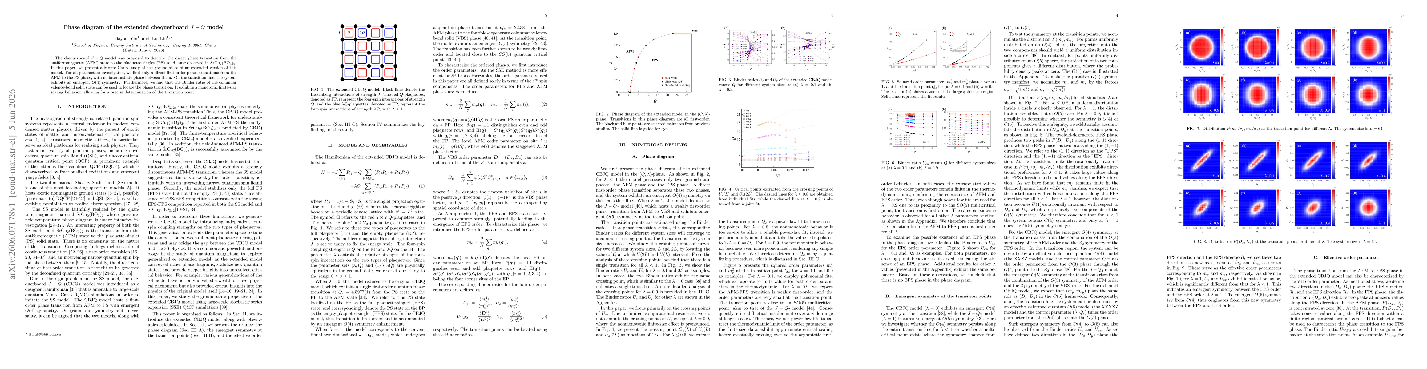 Thumbnail for Phase diagram of the extended chequerboard $J-Q$ model