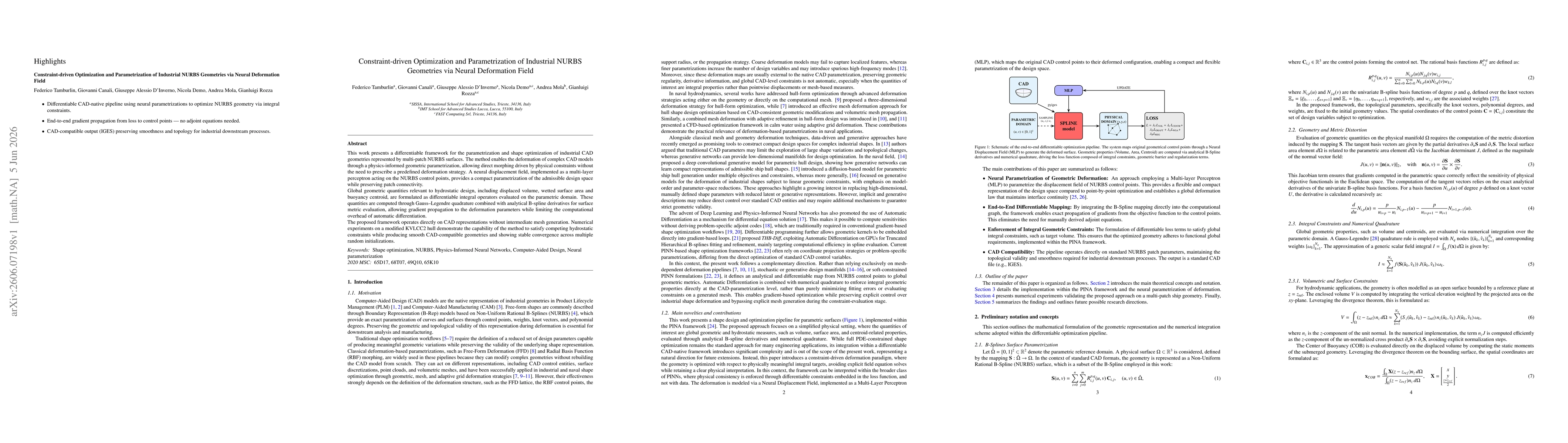 Thumbnail for Constraint-driven Optimization and Parametrization of Industrial NURBS Geometries via Neural Deformation Field