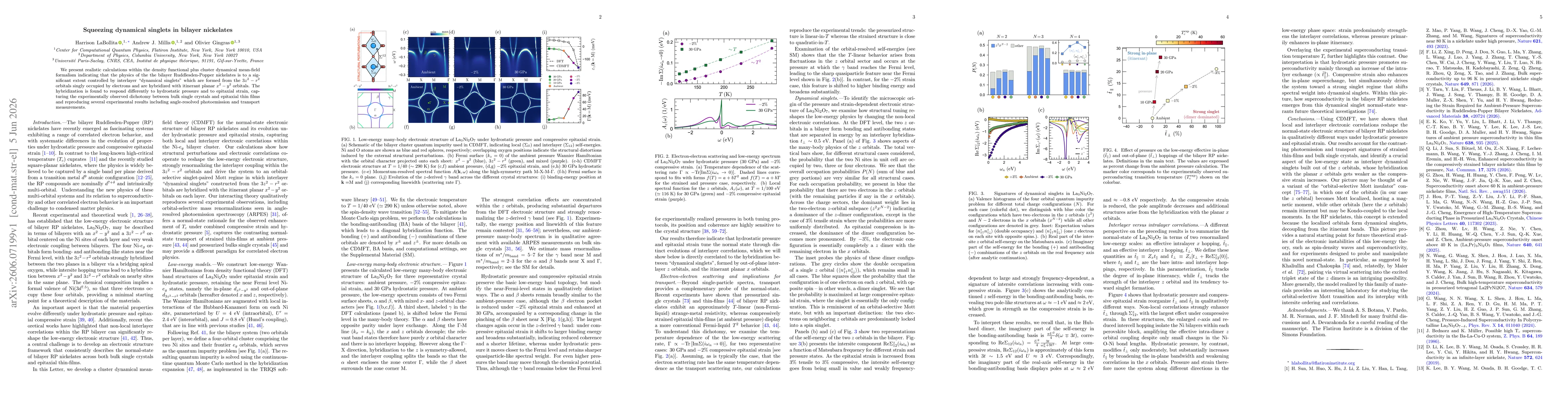 Thumbnail for Squeezing dynamical singlets in bilayer nickelates