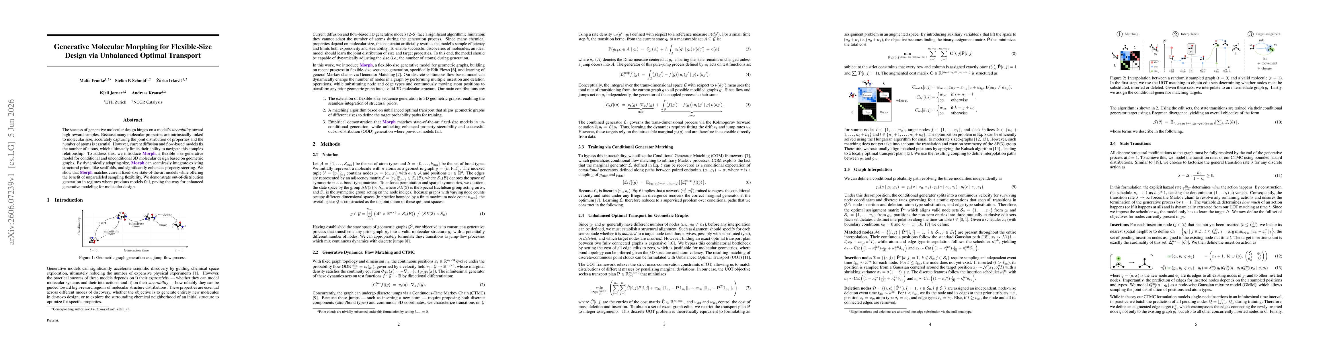 Thumbnail for Generative Molecular Morphing for Flexible-Size Design via Unbalanced Optimal Transport