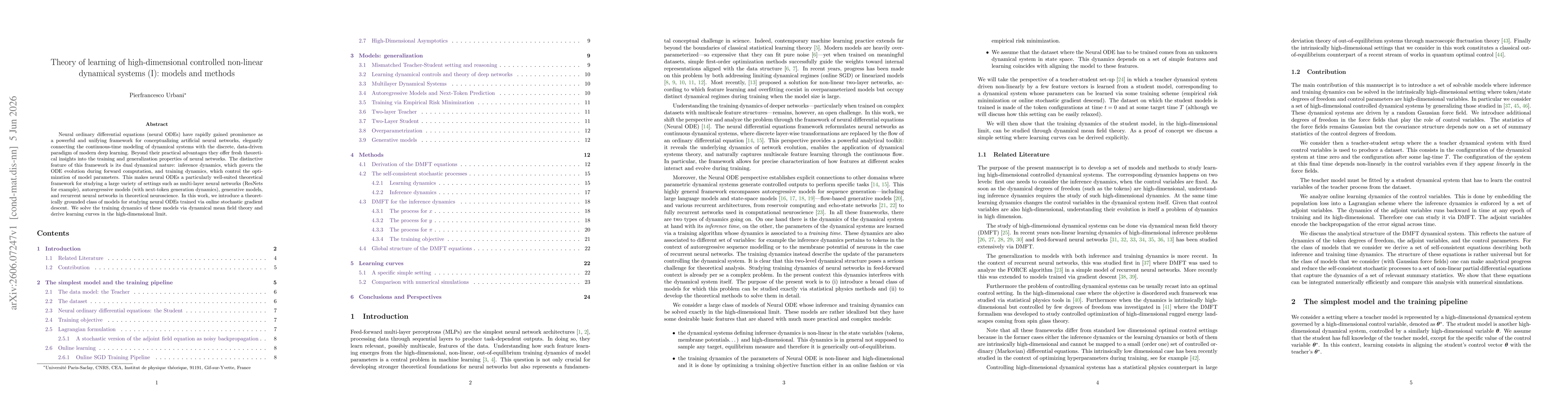 Thumbnail for Theory of learning of high-dimensional controlled non-linear dynamical systems (I): models and methods