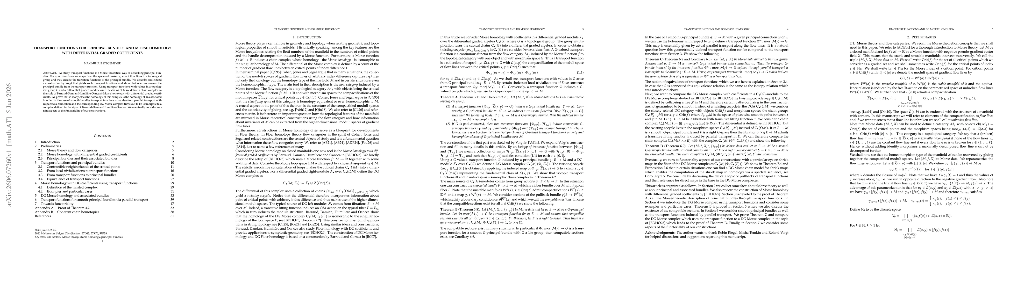 Thumbnail for Transport functions for principal bundles and Morse homology with differential graded coefficients