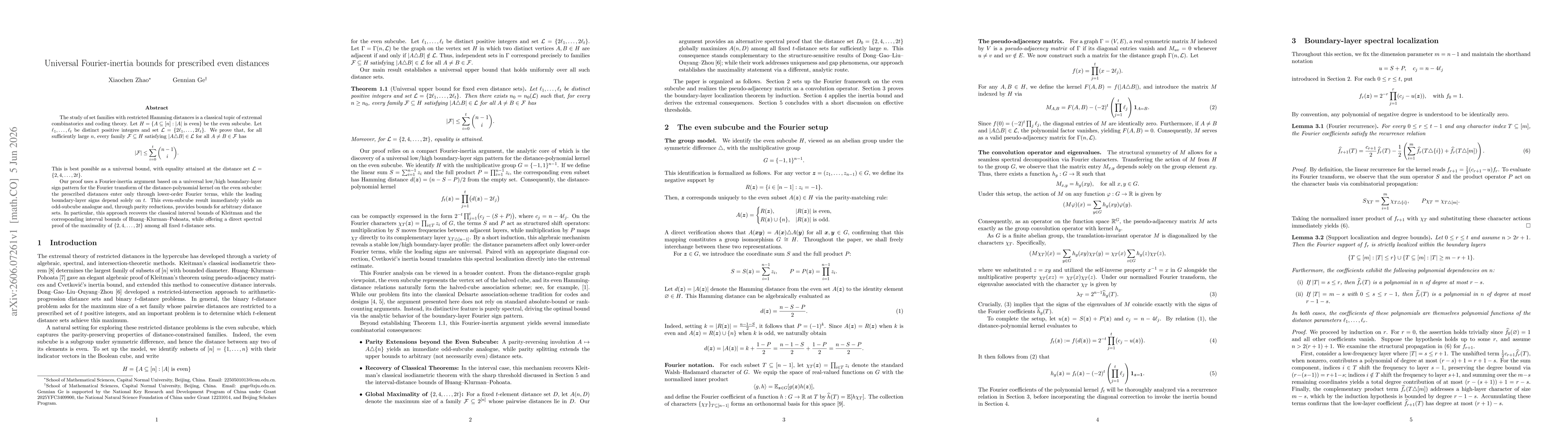Thumbnail for Universal Fourier-inertia bounds for prescribed even distances