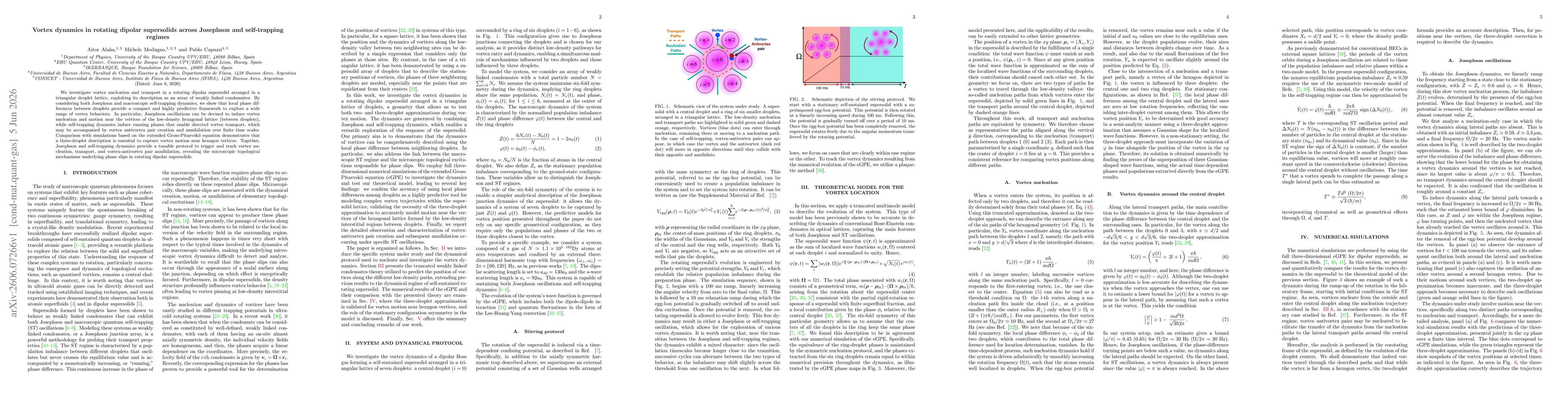 Thumbnail for Vortex dynamics in rotating dipolar supersolids across Josephson and self-trapping regimes