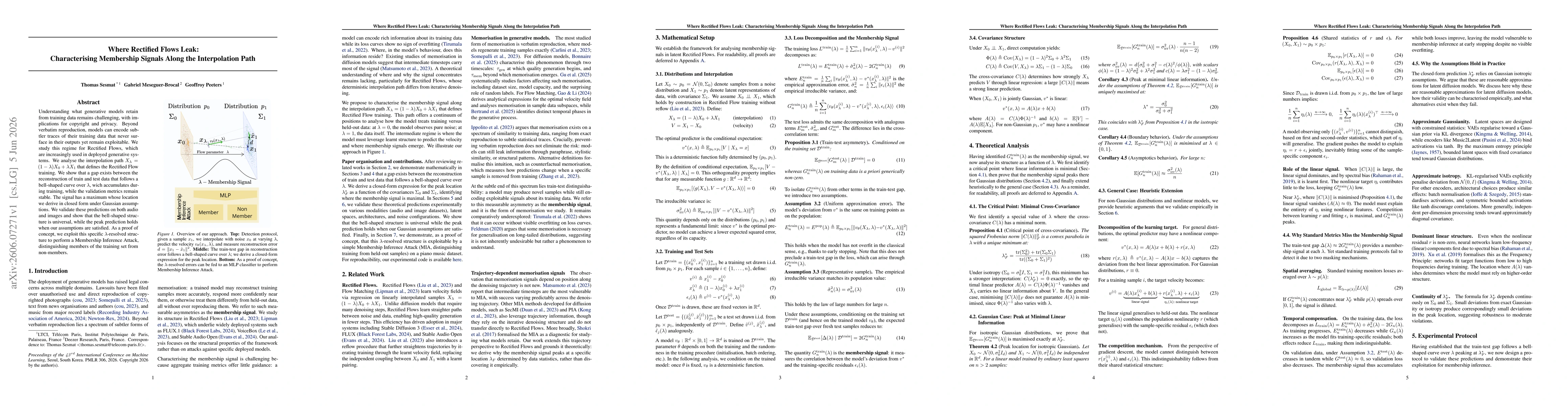 Thumbnail for Where Rectified Flows Leak: Characterising Membership Signals Along the Interpolation Path