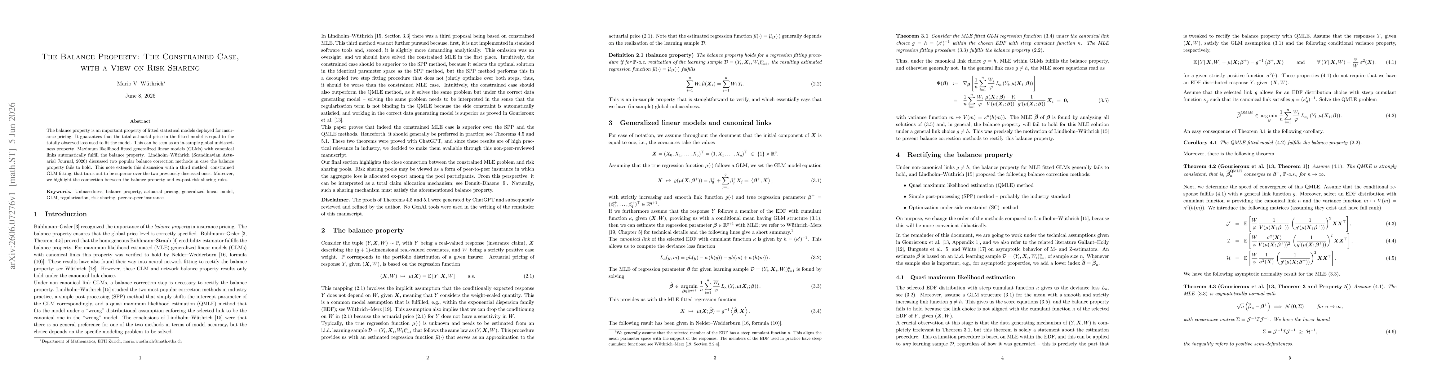 Thumbnail for The Balance Property: The Constrained Case, with a View on Risk Sharing